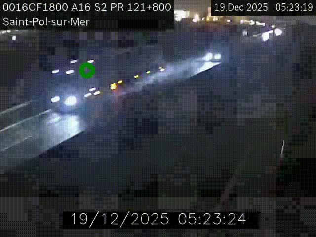Webcam autoroute A16 à proximité de Dunkerque, à hauteur de la sortie Saint-Pol-sur-Mer. Vue orientée vers Calais