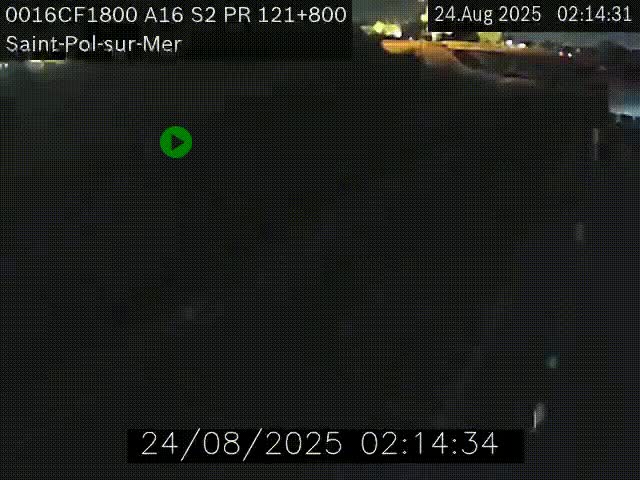 Webcam autoroute A16 à proximité de Dunkerque, à hauteur de la sortie Saint-Pol-sur-Mer. Vue orientée vers Calais