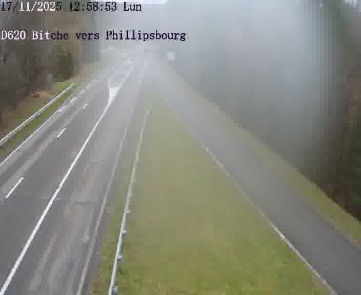 Webcam sur la D620, sur le contournement de Bitche. Vue orientée vers Philippsbourg