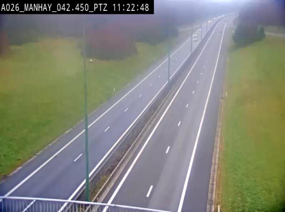 Webcam autoroute A26/E25 à hauteur de Manhay, à la jonction avec la N651 en direction de Liège - BK 42.4