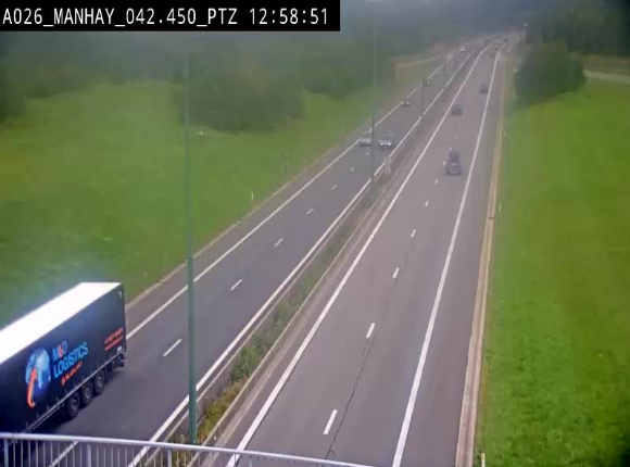 Webcam autoroute A26/E25 à hauteur de Manhay, à la jonction avec la N651 en direction de Liège - BK 42.4