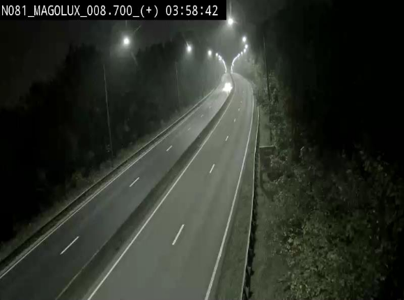 Webcam sur la N81 (E411) à hauteur de la jonction avec la N883. Vue orientée vers Longwy