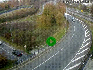 Caméra autoroute à la jonction entre l'A7 et la D301 (Boulevard urbain Sud de Lyon) à Feyzin, au sud de Lyon. Vue orientée vers Mions
