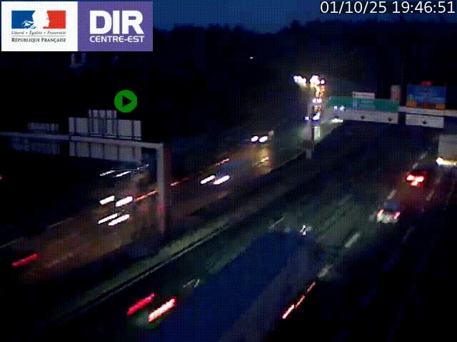 Caméra de circulation routière sur le boulevard périphérique Laurent Bonnevay de Lyon (D383) à hauteur de Bron, avant la jonction avec l'A43. Vue orientée vers l'échangeur