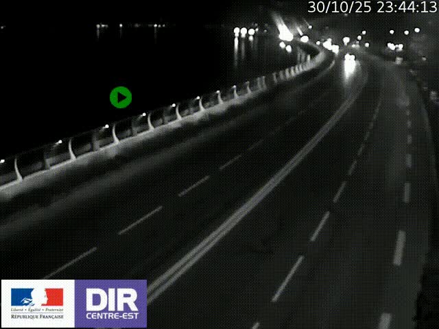 Webcam sur le quai Parjot à Vienne, aux Portes de Lyon, sur la Nationale 7, à la jonction avec le boulevard du Rhône-nord (D1407), caméra orientée vers Lyon