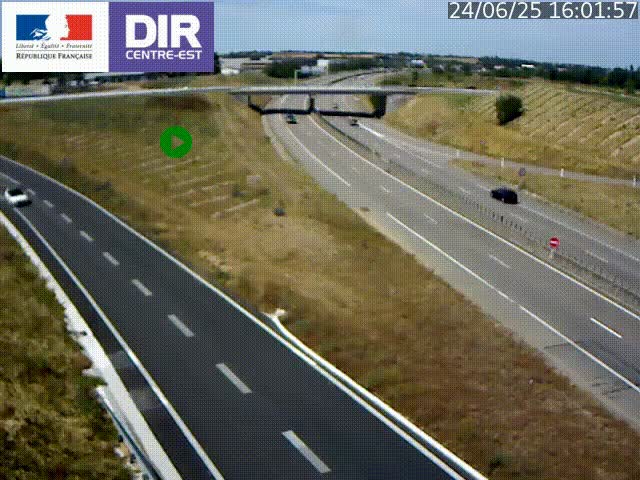 Webcam sur le contournement de Valence, sur la Nationale 7, caméra orientée vers Lyon
