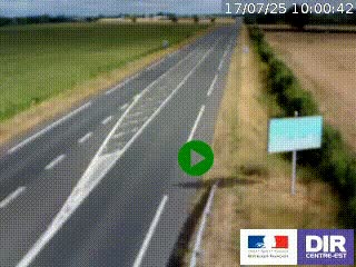 Webcam routière sur la RN7 à hauteur de Toulon-sur-Allier, entre Moulins et Vichy