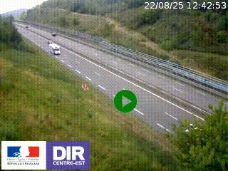Webcam au niveau du col de Bois Clair à hauteur de Cluny sur la N79. Vue orientée vers Mâcon