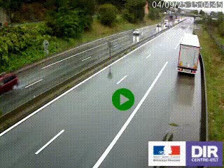 Caméra autoroutière sur l'A47 à hauteur de Givors, a proximité de Lyon. La webcam est orientée vers Lyon