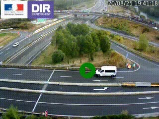 Webcam traffic à Grenoble-sud sur l'autoroute A480. Vue orientée vers l'entrée et la sortie de Grenoble