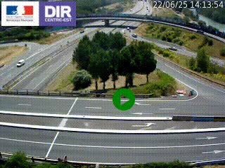Webcam traffic à Grenoble-sud sur l'autoroute A480. Vue orientée vers l'entrée et la sortie de Grenoble