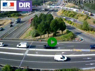 Webcam traffic à Grenoble-sud sur l'autoroute A480. Vue orientée vers l'entrée et la sortie de Grenoble