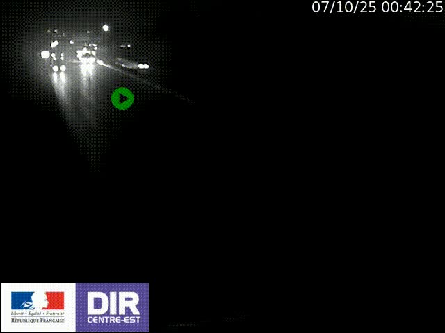 Caméra trafic à la jonction entre l'A46 (Rocade-est de Lyon) et l'A42 à hauteur de Vault-en-Velin en direction de Marseille