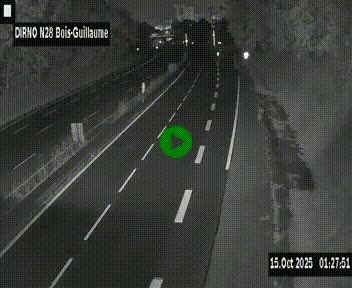 Webcam routière à hauteur de Bois-Guillaume en périphérie de Rouen. Vue orientée vers Rouen