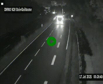 Webcam routière à hauteur de Bois-Guillaume en périphérie de Rouen. Vue orientée vers Rouen
