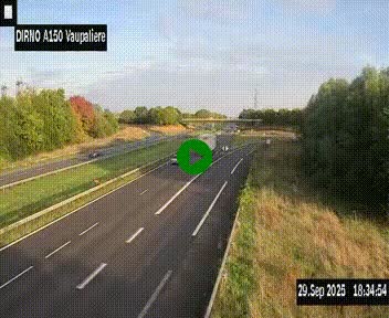 Webcam autoroute A150 à hauteur de La Vaupalière en périphérie de Rouen. Vue orientée vers Rouen