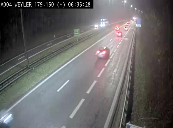 Webcam entre la sortie Arlon et la sortie Weyler sur l'E411. Vue orientée vers Luxembourg