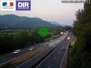 Caméra trafic à Meylan sur la Rocade-Sud de Grenoble en direction d'Aix-en-Provence