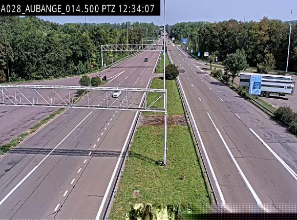 Webcam autoroute Belgique - Aubange - A28 direction Arlon - BK 14