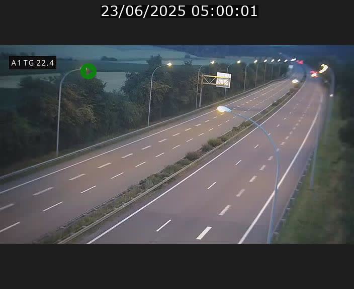Traffic live webcam Luxembourg Flaxweiler - A1 direction Luxembourg - BK 22.4