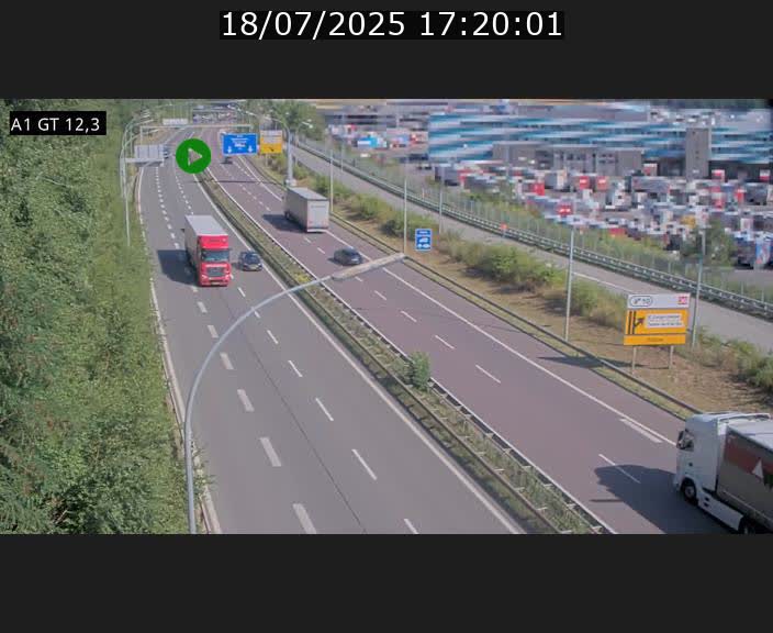 Traffic live webcam Luxembourg Senningerberg - A1 direction Allemagne - BK 12.3