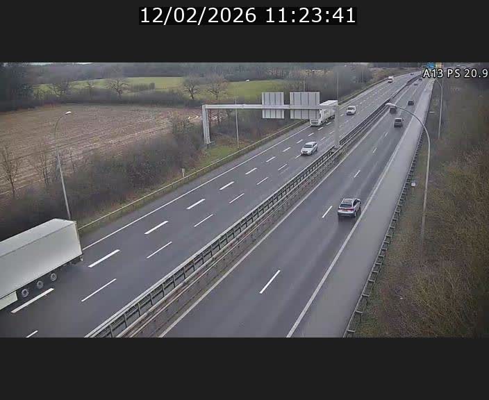 Traffic live webcam Luxembourg Croix de Bettembourg, rond-point d'Hellange - A13 direction Allemagne - BK 20.9
