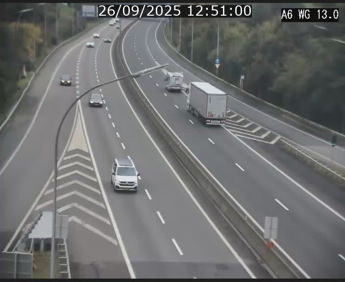 Traffic live webcam Luxembourg Mamer - A6 - BK 13 - direction Luxembourg/France/Allemagne