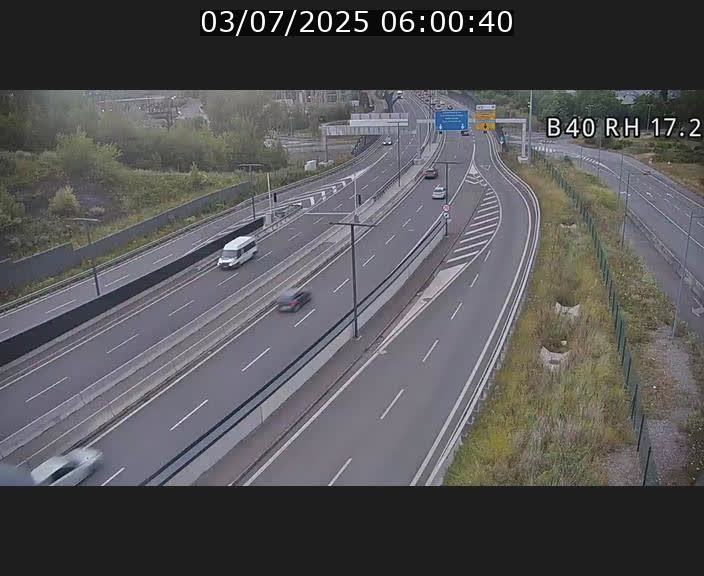 Webcam sur le contournement d'Esch Belval à hauteur de la sortie Université de Luxembourg. Vue orientée vers Luxembourg
