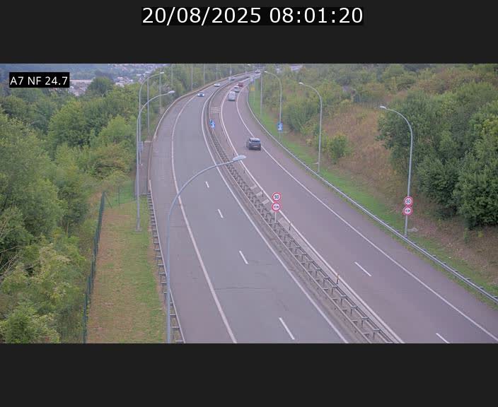 Caméra trafic Luxembourg - A7, Schieren direction Mersch