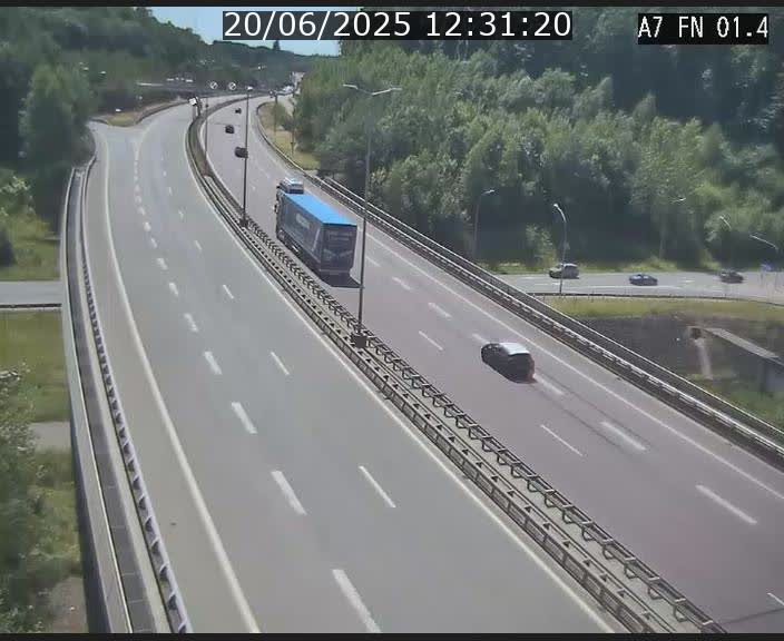 Caméra autoroute Luxembourg A7 - Tunnel Stafelter - direction Echangeur Grünewald