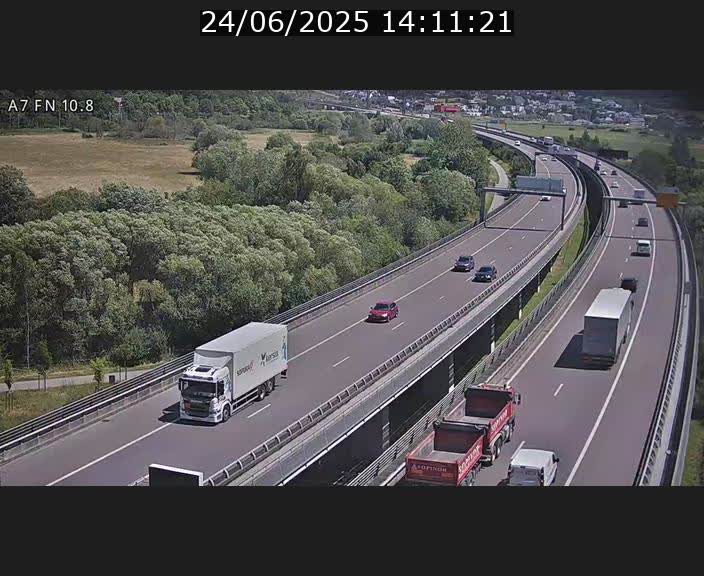 Caméra trafic Luxembourg - A7, Tunnel Gousselerbierg, sortie sud, direction rond-point Lorentzweiler (BK 10.8)