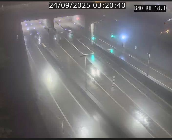 Webcam sur la route de contournement d'Esch-Belval avant le tunnel Central Gate au niveau de la porte de France et du radar fixe
