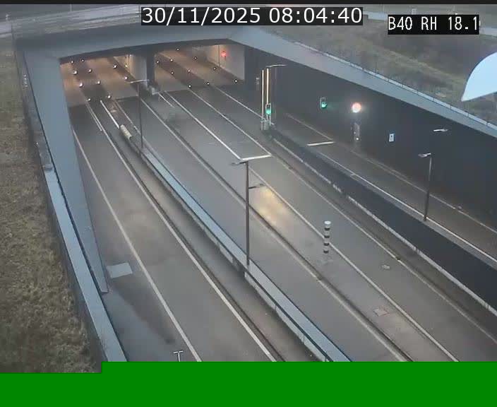 Webcam sur la route de contournement d'Esch-Belval avant le tunnel Central Gate au niveau de la porte de France et du radar fixe