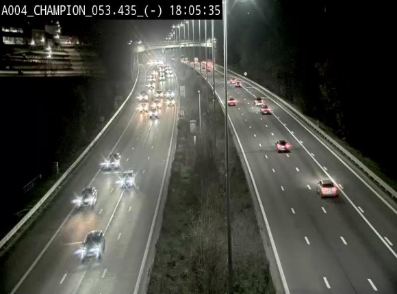 Webcam E411 à Champion, à proximité de Namur. Vue orientée vers Bruxelles