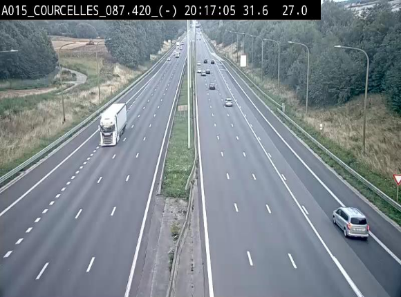 Webcam autoroute Belgique - Viesville - E42 direction Mons - BK 84.35