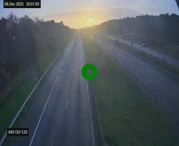 Webcam autoroute A63 en périphérie de Bordeaux au sud-est de la ville, en provenance du bassin d'Arcachon. Vue orientée vers Bordeaux