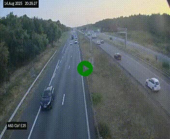 Webcam autoroute A63 en périphérie de Bordeaux au sud-est de la ville, en provenance du bassin d'Arcachon. Vue orientée vers Bordeaux