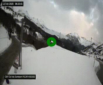 Webcam au col du Somport, côté français, sur la N134, dans les Pyrénées, en direction de l'Espagne, à 1632 mètres d'altitude