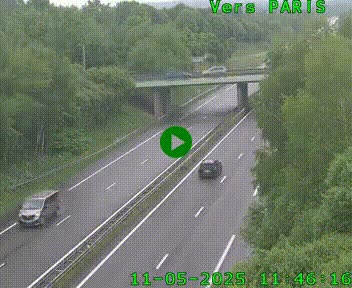 Caméra routière sur l'autoroute A20 au nord de Limoges, à la jonction avec la N520. Vue orientée vers Paris