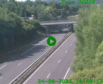 Caméra routière sur l'autoroute A20 au nord de Limoges, à la jonction avec la N520. Vue orientée vers Paris