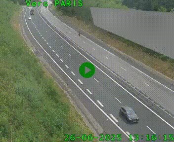 Caméra routière sur l'autoroute A20 à Saint-Pardoux-l'Ortigier, à la jonction avec l'A89. Vue orientée vers Paris