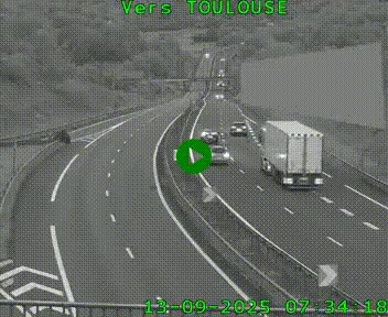 Caméra routière sur l'autoroute A20 à Noailles, en périphérie de Brive-la-Gaillarde. Vue orientée vers Toulouse