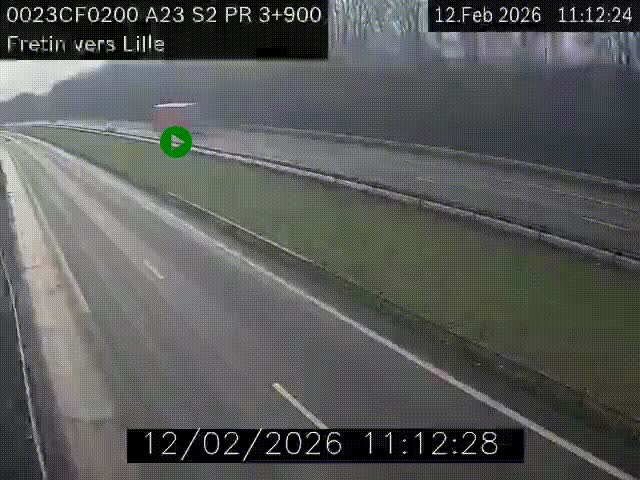Webcam autoroute A23 à hauteur de Fretin. Vue orientée vers Lille