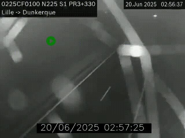Webcam autoroute A25 (N225) à hauteur de Bergues (Bierne). Vue orientée vers Dunkerque.