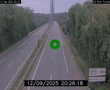 Webcam sur la N165 après le Pont de l'Iroise, à l'entrée de Brest