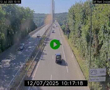 Webcam sur la N165 après le Pont de l'Iroise, à l'entrée de Brest