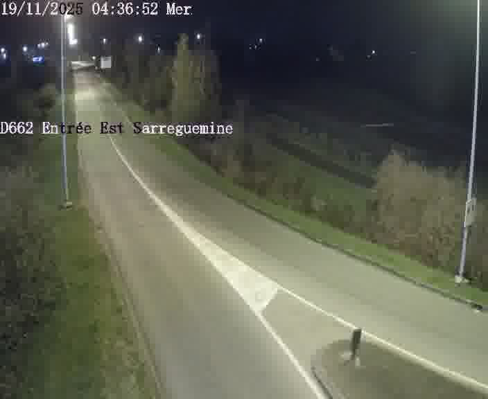 Point de vue trafic déployé sur D662 (France) à Sarreguemines, regardant vers Sarreguemines, aidant conducteurs et services à anticiper les flux.