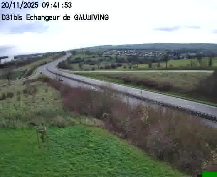 Dispositif d’observation sur D31bis (France) à Gaubiving, en direction de Sarreguemines, offrant une visualisation fiable des conditions de circulation.