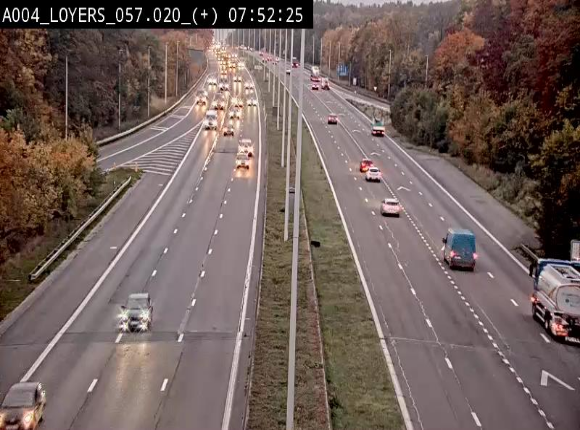 Webcam dans la montée de Loyers sur l'E411, après le viaduc de Beez en venant de Namur et en direction du Luxembourg