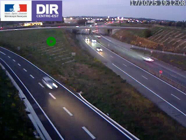 Webcam sur le contournement de Valence, sur la Nationale 7, caméra orientée vers Lyon